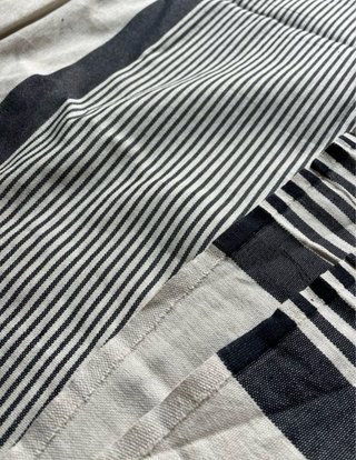 Toalla doble 3x2m, Algodón 100% Túnez Beige/Negro