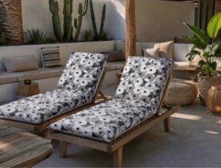 Conjunto Cojines Tumbonas Gris/Blanco