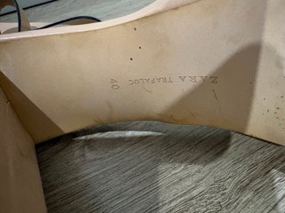 Sandalias Zara Tacón Plataforma Beige Talla 40