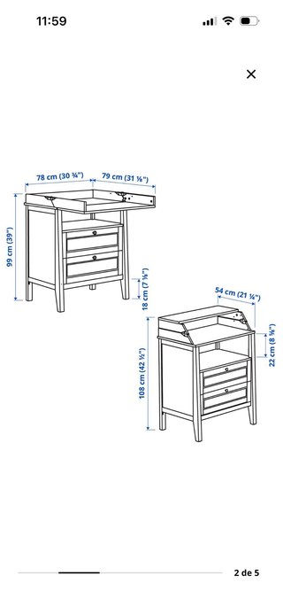 Cómoda cambiador IKEA blanca