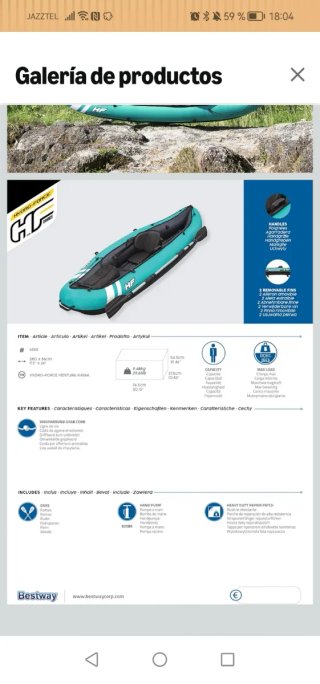 Kayak hinchable 1 persona nylon 3 cámaras