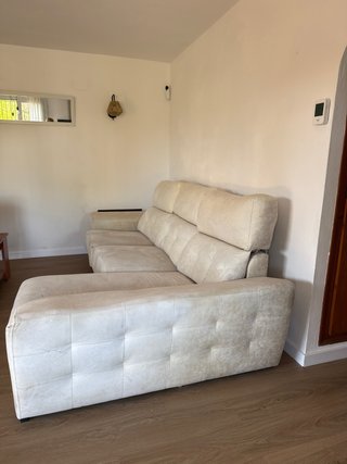 Sofá modular beige de tela