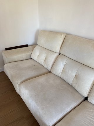 Sofá modular beige de tela