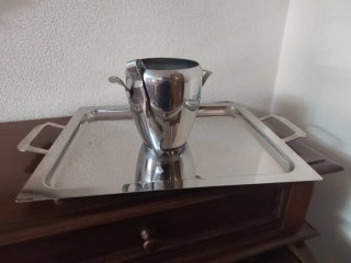 Juego café/té con bandeja y cubitera