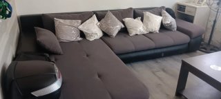 Sofá modular gris y negro