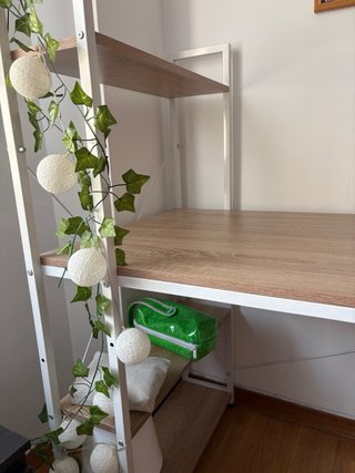 Escritorio madera y metal blanco