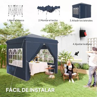 Carpa Plegable Pop-up 2.5x2.5m c/4 Paredes