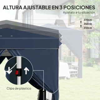 Carpa Plegable Pop-up 2.5x2.5m c/4 Paredes