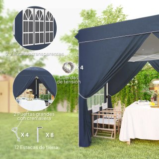Carpa Plegable Pop-up 2.5x2.5m c/4 Paredes