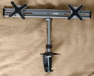 Soporte Monitor Doble Gris/Plata