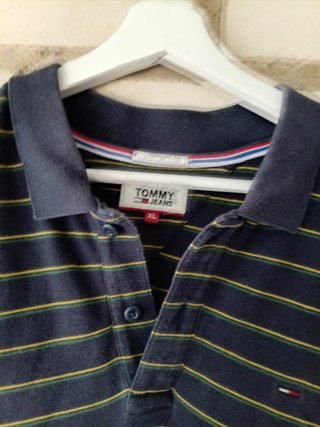 Polo Tommy Hilfiger rayas azul marino Talla XL