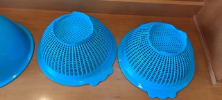 Set 2 Bowls y 6 Coladores Azules, verdes y rojos