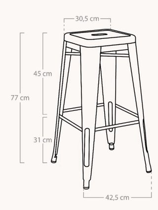 Taburete Alto Metal Blanco Oliix