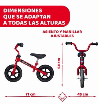 Bicicleta sin pedales Chicco Roja