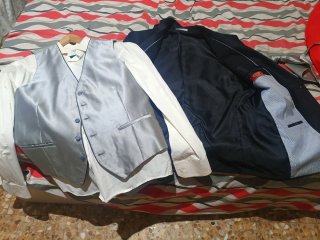 Traje Novio/Eventos Negro y Plateado