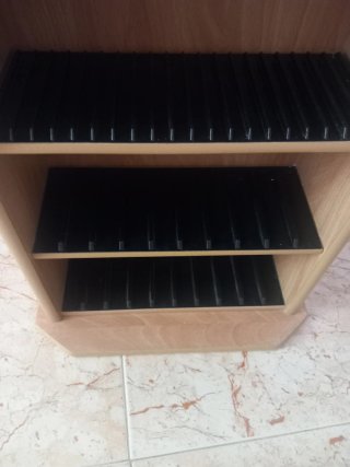 Estantería CDs Madera Marrón Negra