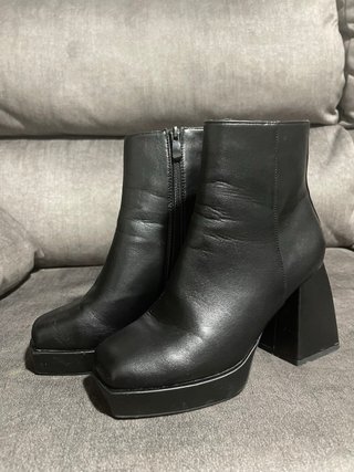 Botines negros plataforma tacón ancho