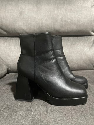 Botines negros plataforma tacón ancho