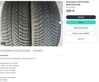 Neumáticos Bridgestone 265/45 R20