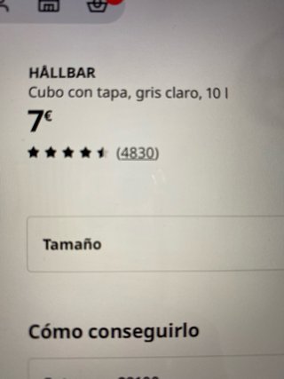 Cubo basura HÄLLBAR IKEA 10L Blanco