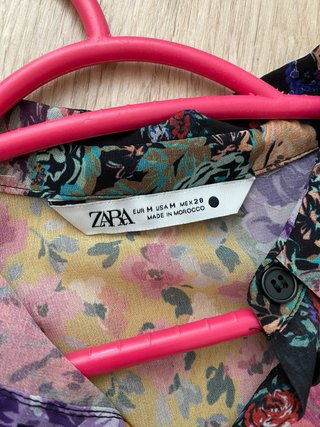 Vestido gasa con lazo Zara T.M