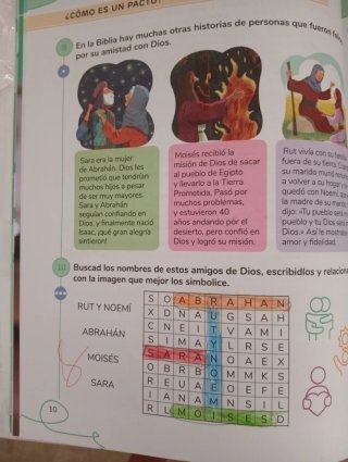 Libro religión edebé 2 primaria. Enlazados.