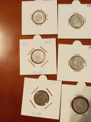 Lotto di 12 monete da 1/2 franco in argento