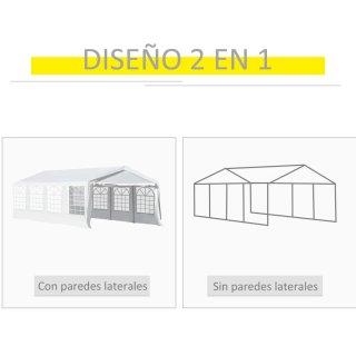 Carpa Jardín 8x4m Pérgola Cenador Pabellón