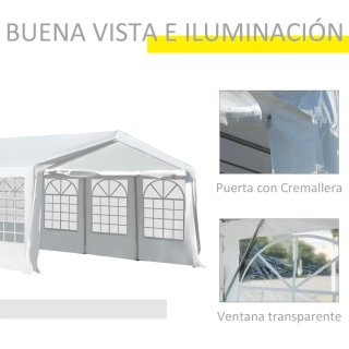 Carpa Jardín 8x4m Pérgola Cenador Pabellón