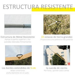 Carpa Jardín 8x4m Pérgola Cenador Pabellón