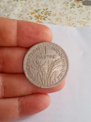 Indochina Francesa 1 Piastra 1947 Moneda grande