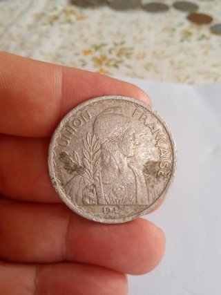 Indochina Francesa 1 Piastra 1947 Moneda grande