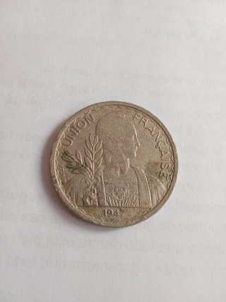 Indochina Francesa 1 Piastra 1947 Moneda grande