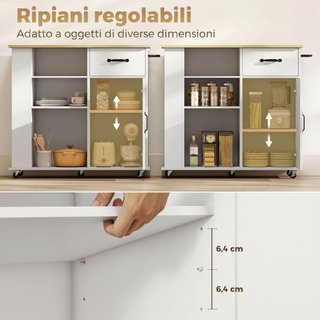Mobile Cucina con Cassetto, Armadietto e Ripiano R