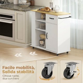 Mobile Cucina con Cassetto, Armadietto e Ripiano R