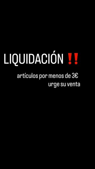 Liquidación de artículos en mi perfil.