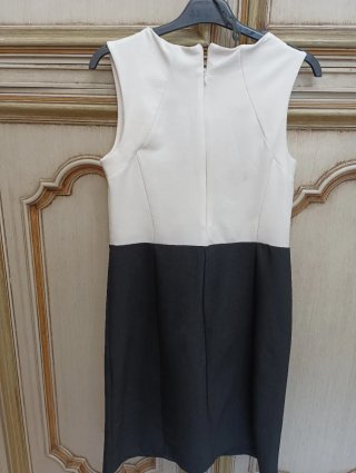 Vestito elegante longuette S bianco e nero