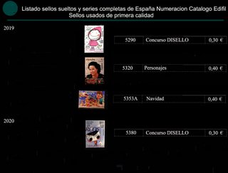 Sellos de los años de 2018 a 2025 Usados España