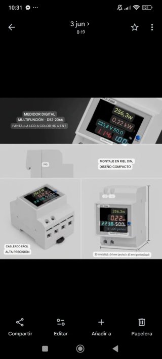 NUEVO! Monitor de Riel DIN 6 en 1,pantalla LED XL