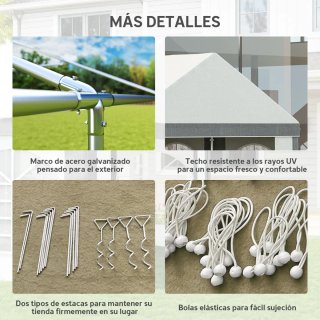 Carpa Fiesta 4x8m Jardín con Paredes