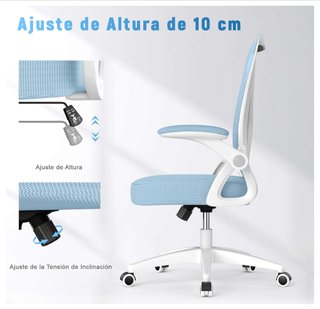 Silla de Oficina Azul y Blanca Nueva