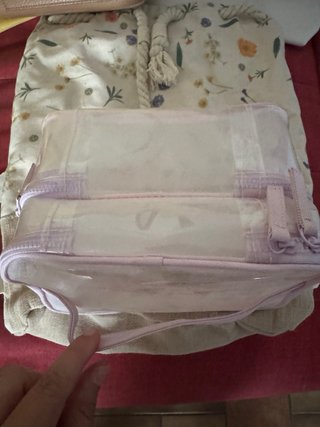 Set 4 borse pochette beige e bianche
