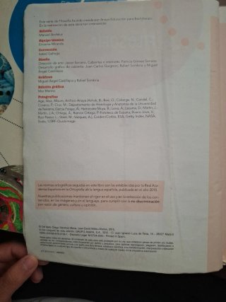 Filosofía, Bachillerato 1
