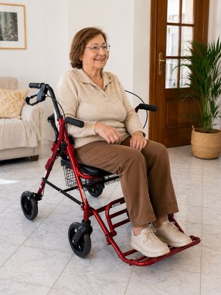 Andador/silla de ruedas  3-1 con asiento y frenos
