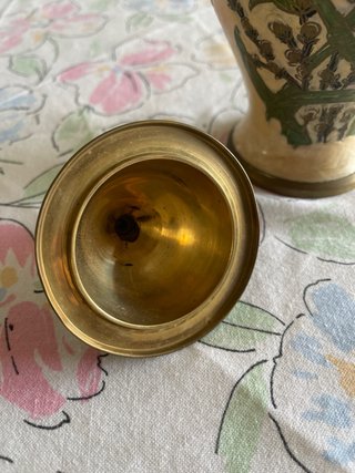 Jarrón Cloisonné Latón Esmaltado Antiguo