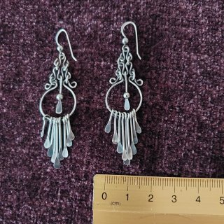Pendientes largos plata de ley