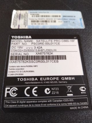 Portatile Toshiba Satellite Pro C660-16F i3-370M