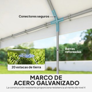 Carpa Fiesta Jardín 4x6m con Luces
