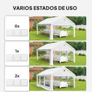 Carpa Fiesta Jardín 4x6m con Luces