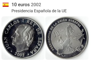 Moneda 10 Euros Plata España 2002